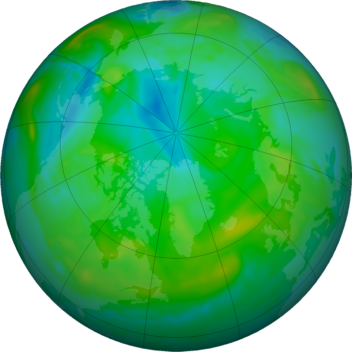 Arctic ozone map for 15 August 2019